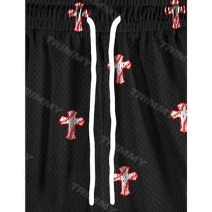 Short de sport en maille respirant pour hommes de taille plus 100% tissu de laine de polyester motif 3D décoration sublimée et décontractée - Product Image 5