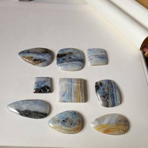 พลอยเทียมขัดหลังเบี้ยธรรมชาติสีน้ำเงินทรงหลวมสำหรับทำเครื่องประดับขายส่ง - Product Image 5