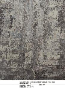 Tapis oriental en laine et soie noué à la main, à poils longs, motif floral, 8x8, tapis 8x10 pieds, stock disponible en Inde au prix d'usine - Product Image 6