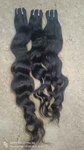 Extensiones de cabello humano crudo rizado indio Remy Premium de alta calidad, máquina de trama doble para todos los colores-proveedores Chennai - Product Image 4