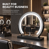 Kingstin Miroir LED Invisible 3 Températures de Couleur, Miroir de Table en Acier Inoxydable pour Salon, Barbier et Chambre
