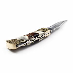 Navaja Plegable de Acero Inoxidable Nordic Forge, Mango de Asta de Ciervo, Funda de Cuero Personalizada, EDC de Bolsillo, para Caza, Camping, Grado Industrial 7 - Product Image 5