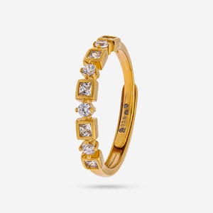 Bague en argent 92,5 taille princesse avec zircon, sertie clos en rhodium, bijou à porter au quotidien 188503 - Product Image 1