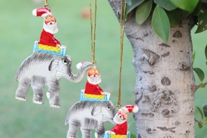 Santa Paper Mache Christmas Ornaments Tree Decoration Three Pieces Sets - Product Image 2