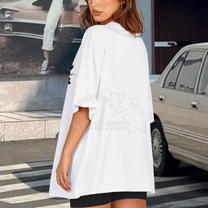 Camiseta holgada de lona de gran tamaño para mujer con logotipo personalizado, camiseta informal moderna ligera transpirable - Product Image 6