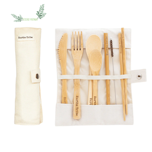 ¡Mejor vendedor 2025! Juego de cubiertos de bambú al por mayor, juego de cubiertos de fibra de bambú con logotipo personalizado de Eco2go Vietnam - Product Image 1