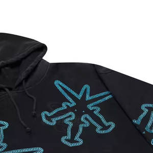 Léger Respirant Hommes Strass Hoodies Conception Personnalisée Fait Strass Hoodies Hommes - Product Image 4