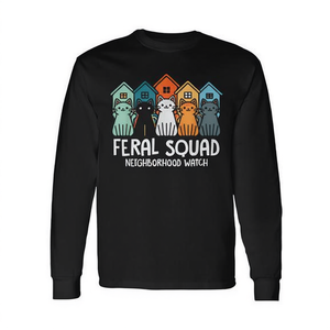 Camiseta de manga larga Neighborhood Watch para la adopción y rescate de gatos, camiseta promocional del equipo Feral Squad - Product Image 3