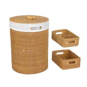 ชุดตะกร้าหวายสานด้วยมือสำหรับใส่ของตกแต่งบ้าน - Product Image 1