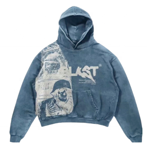 Sudadera con capucha lavada con estampado de piedra recién llegados alta calidad personalizada hombres peso pesado personalizado Vintage de gran tamaño ácido lavado con capucha - Product Image 5