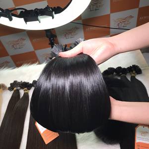 Venta al por mayor de pelo virgen Remy con cutícula alineada queratina vietnamita U/V/I/extensiones de cabello de punta plana 100-125 Uds. Larga vida útil - Product Image 4
