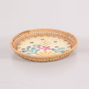 Plateau de service décoratif en rotin de nacre vietnamienne décor à la maison assiette de fruits de thé avec affichage élégant fait à la main au Vietnam - Product Image 1