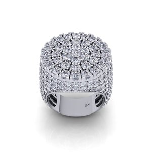 Luxury Women's <b>Cocktail</b> <b>Ring</b> With Round Brilliant Moissanite Pave Setting In 18K Solid <b>Gold</b> Crown Shape - Product Image 1