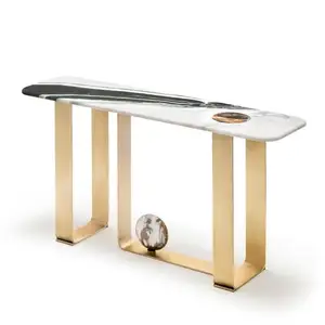 Design americano venda quente metal console mesa design exclusivo mármore top casa decorativa console tabela
