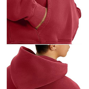 Sudadera con Capucha Estilo Vintage, 100% Algodón, Gruesa, Estilo Urbano, Holgada, Lavada al Ácido, con Hombros Caídos - Product Image 5
