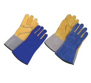 ถุงมือหนังวัวสำหรับงานเชื่อมแบบยาวสำหรับงานเชื่อมเชื่อมติดข้อมือยาวสีแดง - Product Image 2