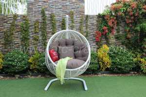 Half Moon Shape Synthetic Rattan <b>Hammock</b> Swing <b>Chair</b> for Balcony Garden Outdoor Furniture Product Genre Garden Sets - Product Image 2