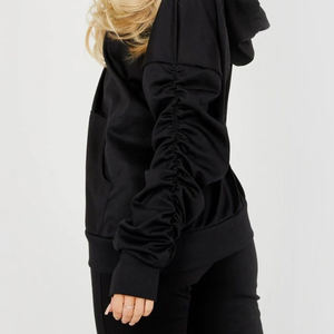 OEM Logo personnalisé de haute qualité 100% coton hommes survêtements évasés poids lourd hommes sweat à capuche zippé avec casseroles évasées - Product Image 6