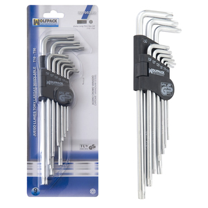 Set di chiavi Torx a L da 9 pezzi, lunghe, antimanomissione - Product Image 1