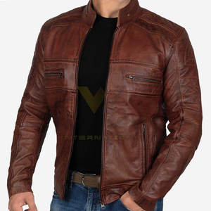 Veste en cuir à capuche pour homme de la meilleure qualité pour l'automne et l'hiver, tissu en cuir véritable léger en stock - Product Image 3