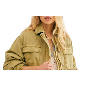 Free People Women's Seize Day Jacket Reversible Fringed Sequins Appliques <b>Feathers</b> Size X-Small-3XL Green Breathable for Spring - Product Image 2