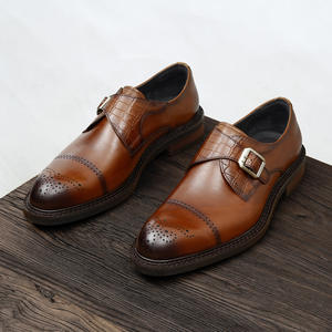 Chaussures mocassins en cuir de veau avec détails cousus à la main et soutien de la voûte plantaire, chaussures de ville pour hommes - Product Image 1