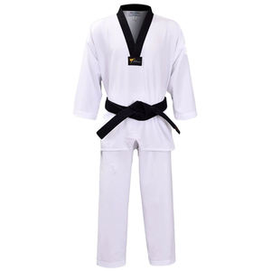 Gran oferta, uniforme de Taekwondo personalizado con logotipo frontal, manga larga de algodón, venta al por mayor, uniforme de Taekwondo de artes marciales - Product Image 1