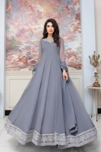 Pakistan lụa đẹp phong cách thiết kế đám cưới khâu maxi Bridal thêu Maxi Dress - Product Image 3
