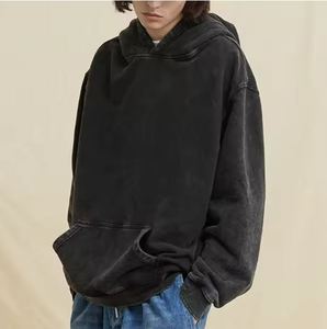 Sudadera con Capucha Personalizada con Logotipo, para Hombre, Estilo Vintage Lavado, Invierno, Color Sólido, 100% Algodón, Unisex, Corte Regular, Sudadera Lisa con Efecto Ácido - Product Image 2