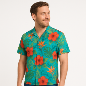 Camisa de hombre sublimada hawaiana personalizada ligera 100% poliéster | Ropa de playa tropical para verano, Resort y promociones - Product Image 2