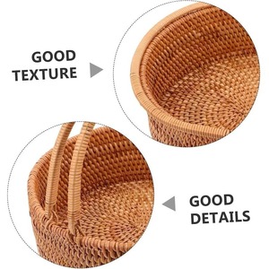 Panier de rangement rond en rotin naturel - Écologique, moderne et multi-usages - Product Image 4
