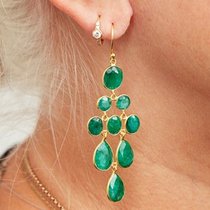 Good Quality New Arrivals <b>Sterling</b> <b>Silver</b> Emerald Stone Earing Setting for Women As Best Jewellery Accessories at Low Cost - Product Image 2