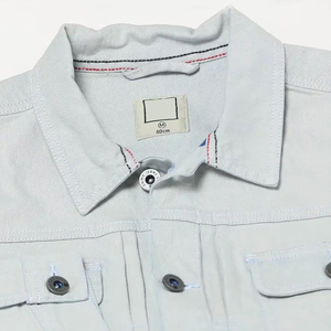 Chaqueta vaquera de ropa de calle superventas para hombre, Chaquetas vaqueras de estilo con botones cubiertos de Color puro de marca única de alta calidad - Product Image 6