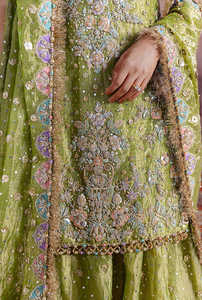 Stylish Modern Ball Gown Chiffon Lace Embroidered Crystal Ruffles Long Sleeve Maxi Dress Delicate Embellishment Women Wedding - Product Image 4