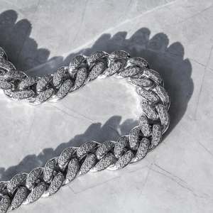 ห่วงโซ่เพชรโมอิส925สเตอร์ลิงทรงกลมตัดเครื่องประดับสำหรับตัวงานแต่งงานทุกเพศพร้อมการชุบเงินสำหรับเขาและเธอตามสั่ง - Product Image 3