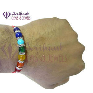 Pulsera de Piedras Naturales Arihant Gems Multicolor con 7 Chakras para Sanación Energética, Rakhi para Hermano/Bhai/Bhaiya - Product Image 3