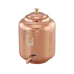 Refroidisseur d'eau en cuivre de grande capacité fabriqué par artisan, idéal pour le bureau à domicile ou le studio de yoga avec des bienfaits sains pour l'eau - Product Image 4