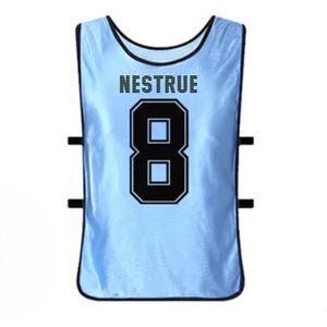 Camiseta con pechera de entrenamiento de fútbol con impresión de logotipo personalizado 100% tela de malla transpirable ropa deportiva elástica para niños - Product Image 5