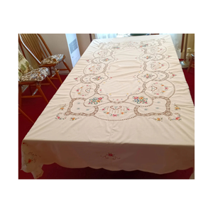 Zéro Déchet 100% Coton Brodé Bohème 70 Pouces Rond Léger Biodégradable À La Main Rose Nappe Inde En Gros - Product Image 6