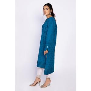 Camisa de Mujer Azul con Jacquard Teñido, Bordada, de Poliéster y Chifón, Larga, con Rayas y Patrón Sólido, Tallas XL a 4XL, para Primavera y Otoño - Product Image 2