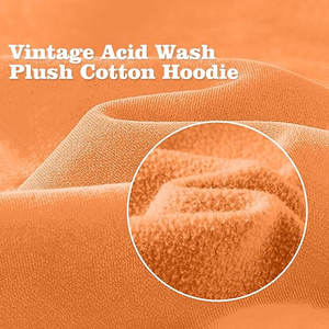 Sudadera con capucha Moda Casual Color Sudadera con capucha Lavado con ácido Desgastado Etiqueta privada Hombro caído Sudadera con capucha naranja - Product Image 5