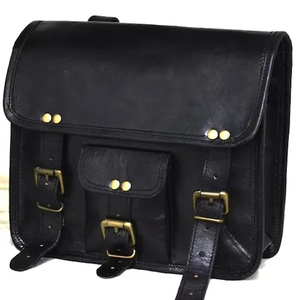 Sacoches de vélo unisexe style vintage, sac de voyage sport en cuir véritable avec logo personnalisé, cadeau de vacances parfait pour les bonbons - Product Image 1