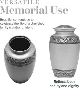 Handcrafted Large Silver Cremation <b>Urn</b> for Adults Velvet Bag Memorial <b>Urn</b> with Funeral Services Elegant <b>Pet</b> <b>Caskets</b> <b>Urns</b> - Product Image 5