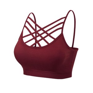 Joxar Fitness Women's Front Triple Criss-Cross Bralette Seamless Sport <b>Bra</b> With <b>Removable</b> <b>Pads</b> - Product Image 5
