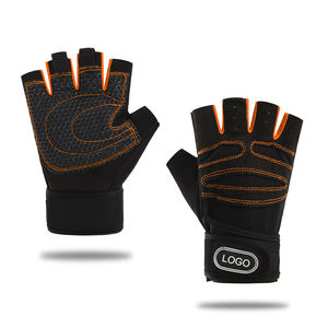 Guantes de gimnasio elásticos de peso pesado para ejercicio deportivo Entrenamiento de culturismo Guantes de levantamiento de pesas de cuero PU hechos a mano - Product Image 2