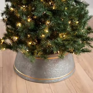 Support de collier d'arbre de Noël en métal doré et galvanisé pour l'affichage de décoration de Noël de vacances à la maison - Product Image 1