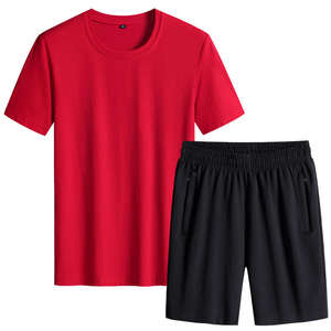 Conjunto de camiseta y pantalones cortos informales de verano para hombre 100% algodón - Product Image 5