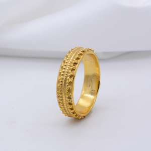 Anillo Étnico de Latón con Puntos, Chapado en Oro de 18k, Texturizado Tribal, Anillo al por Mayor para Mujer - Product Image 2