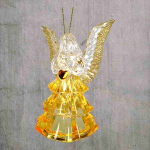 ของตกแต่งคริสต์มาสและปีใหม่สุดหรู ยอดนิยม โปร่งใส สีทอง ขาว ทองประกาย อะคริลิค 3 มิติ รูปนางฟ้าถือหัวใจ - Product Image 4