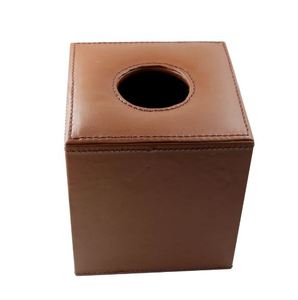 Boîte en bois artisanale de nouveau design avec boîte à mouchoirs carrée de conception unique montée en cuir noir cadeaux décoratifs de qualité supérieure - Product Image 3